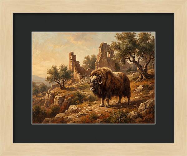 Musk Ox In Mediterranean Ruins