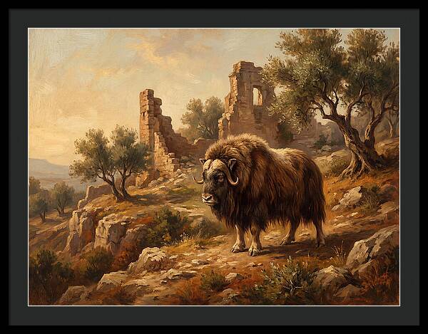 Musk Ox In Mediterranean Ruins