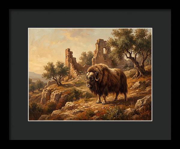 Musk Ox In Mediterranean Ruins