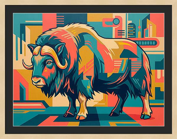 Musk Ox In Vibrant Colors