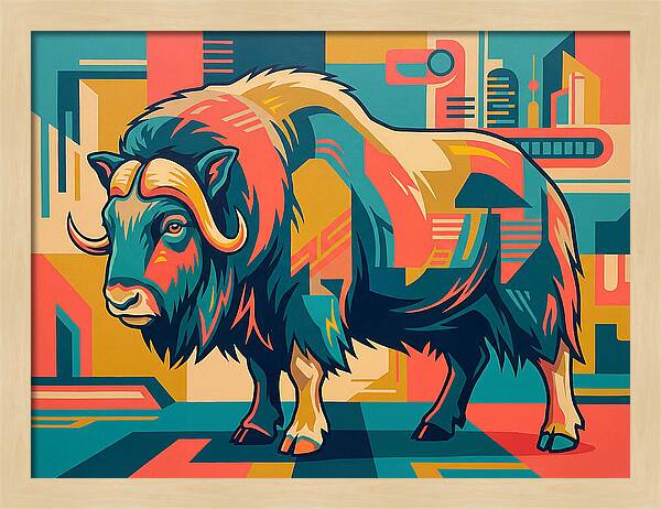 Musk Ox In Vibrant Colors