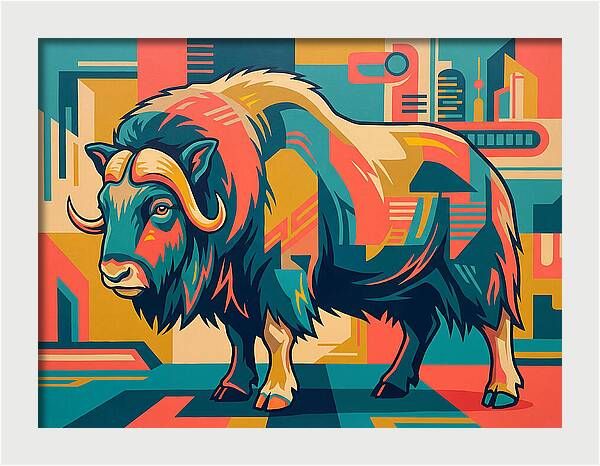Musk Ox In Vibrant Colors