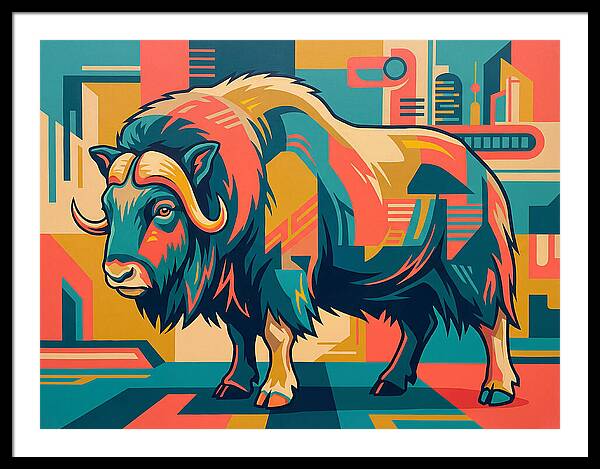 Musk Ox In Vibrant Colors