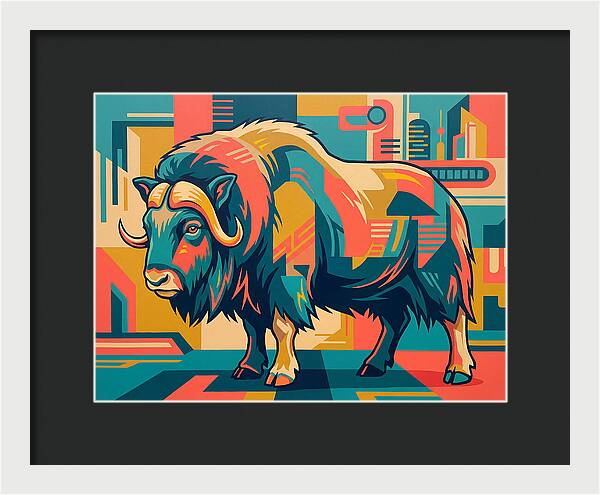 Musk Ox In Vibrant Colors