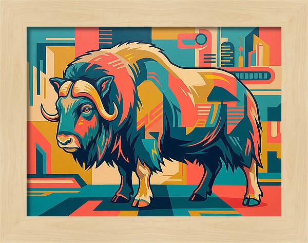Musk Ox In Vibrant Colors