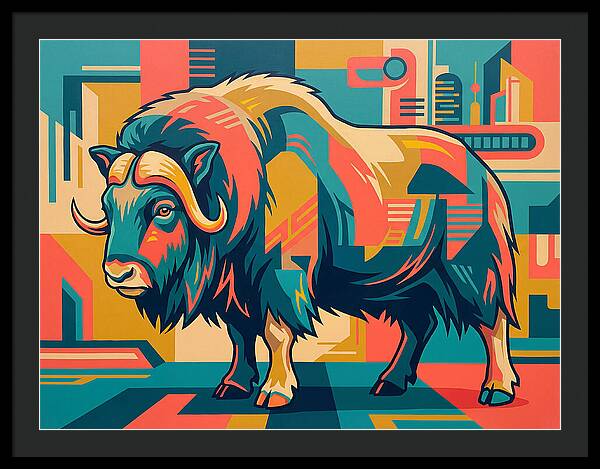 Musk Ox In Vibrant Colors