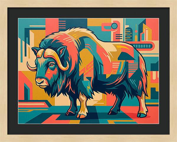 Musk Ox In Vibrant Colors
