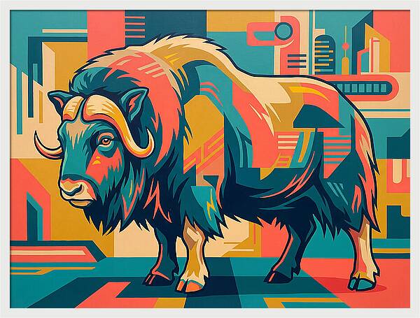 Musk Ox In Vibrant Colors