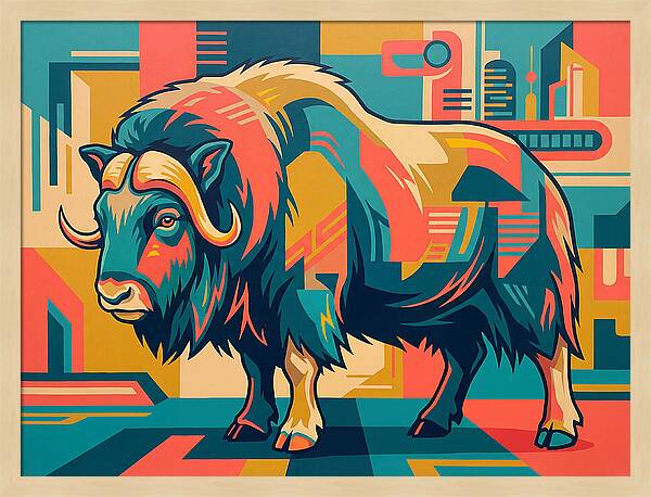 Musk Ox In Vibrant Colors