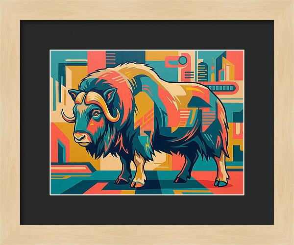 Musk Ox In Vibrant Colors