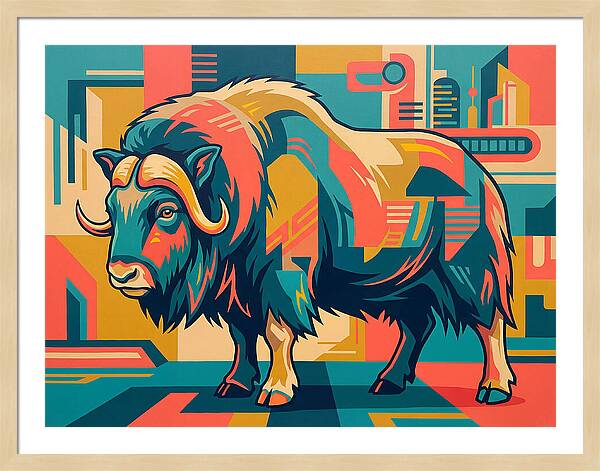 Musk Ox In Vibrant Colors