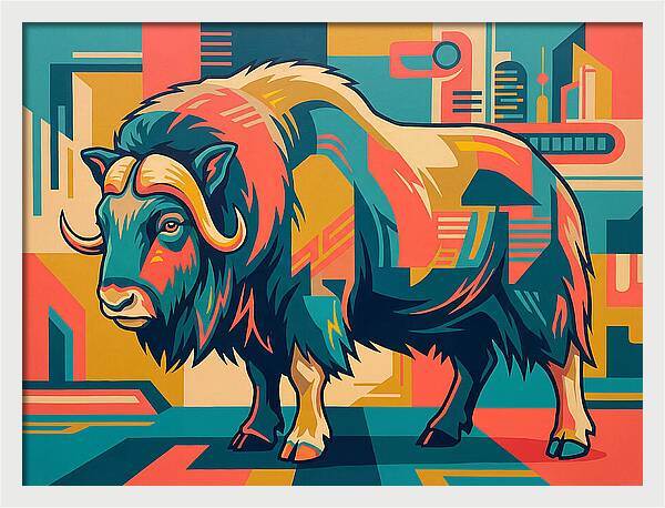 Musk Ox In Vibrant Colors