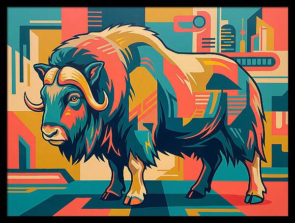 Musk Ox In Vibrant Colors