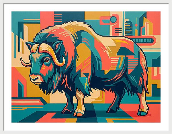 Musk Ox In Vibrant Colors