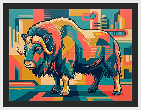 Musk Ox In Vibrant Colors