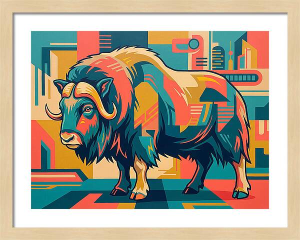 Musk Ox In Vibrant Colors