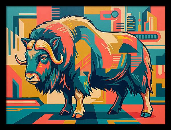 Musk Ox In Vibrant Colors
