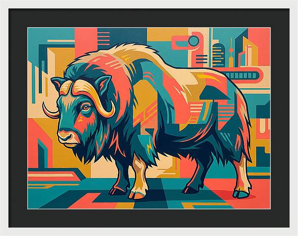 Musk Ox In Vibrant Colors
