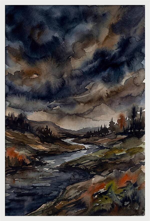 Mysterious Twilight Over Tranquil Fields