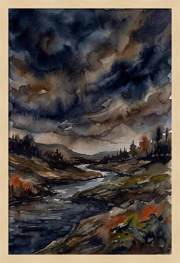 Mysterious Twilight Over Tranquil Fields