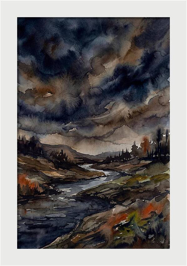 Mysterious Twilight Over Tranquil Fields