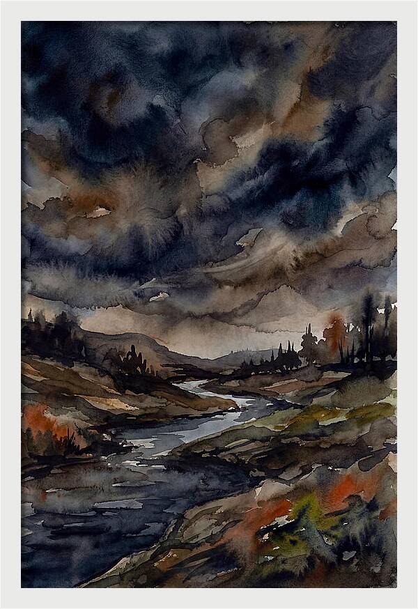 Mysterious Twilight Over Tranquil Fields