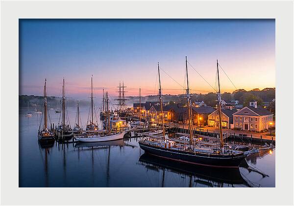 Mystic Seaport Harbor At Dawn