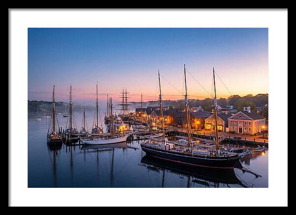 Mystic Seaport Harbor At Dawn