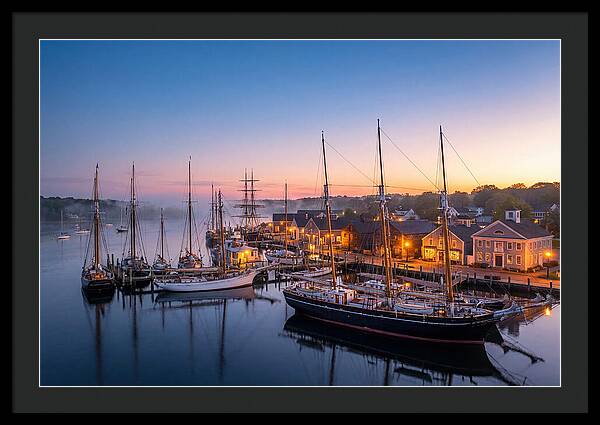 Mystic Seaport Harbor At Dawn