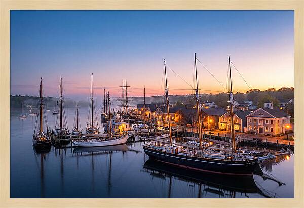 Mystic Seaport Harbor At Dawn