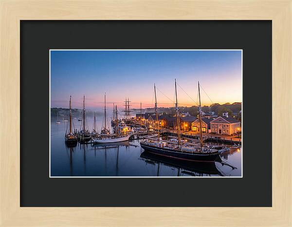 Mystic Seaport Harbor At Dawn