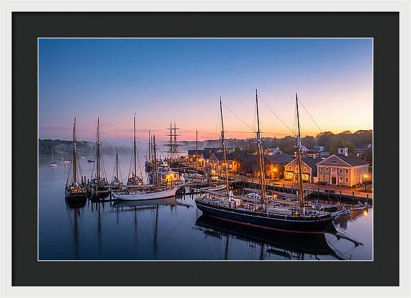 Mystic Seaport Harbor At Dawn