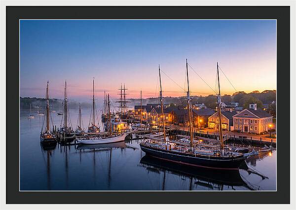 Mystic Seaport Harbor At Dawn