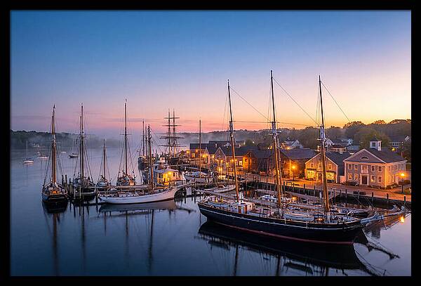 Mystic Seaport Harbor At Dawn