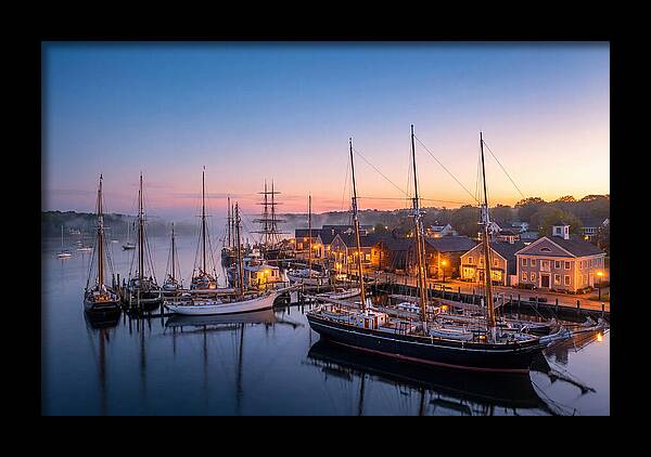 Mystic Seaport Harbor At Dawn