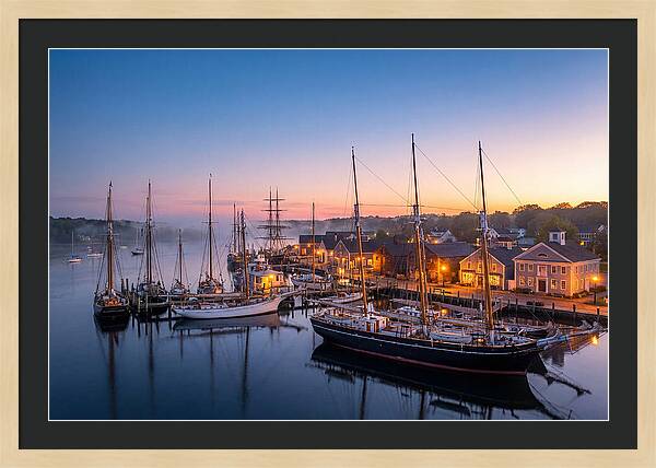 Mystic Seaport Harbor At Dawn