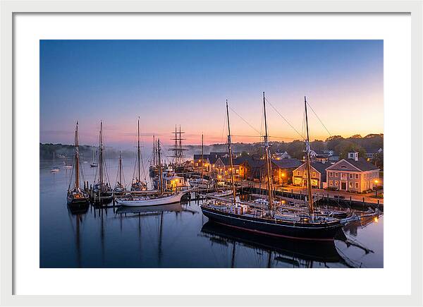 Mystic Seaport Harbor At Dawn