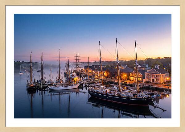 Mystic Seaport Harbor At Dawn