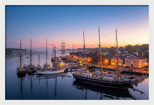 Mystic Seaport Harbor At Dawn