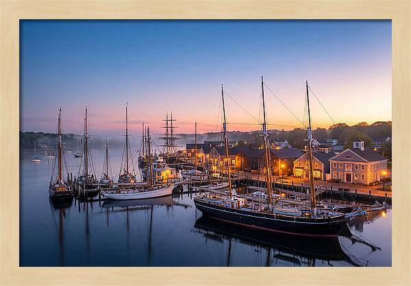 Mystic Seaport Harbor At Dawn