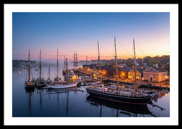 Mystic Seaport Harbor At Dawn