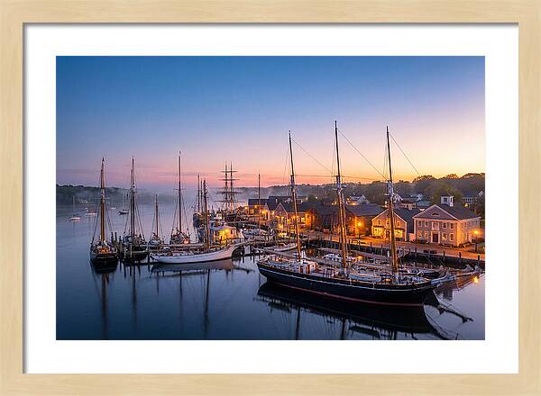 Mystic Seaport Harbor At Dawn