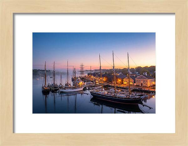 Mystic Seaport Harbor At Dawn