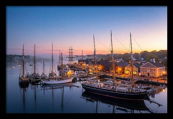 Mystic Seaport Harbor At Dawn