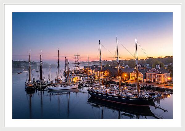 Mystic Seaport Harbor At Dawn