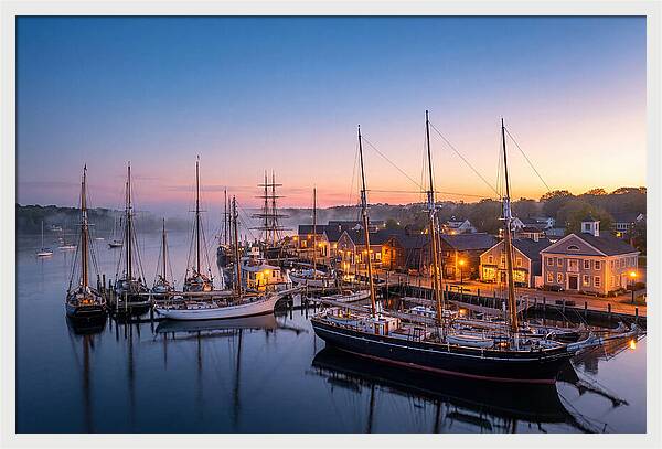Mystic Seaport Harbor At Dawn