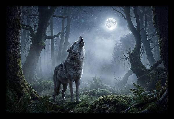 Mystical Wolves Under The Moon
