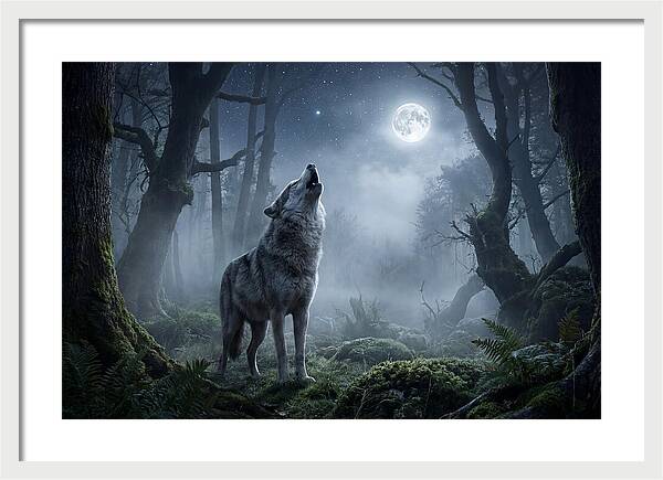 Mystical Wolves Under The Moon