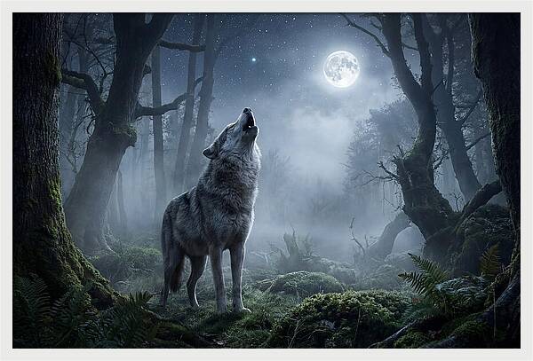 Mystical Wolves Under The Moon