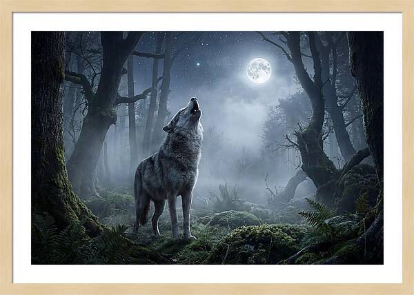 Mystical Wolves Under The Moon